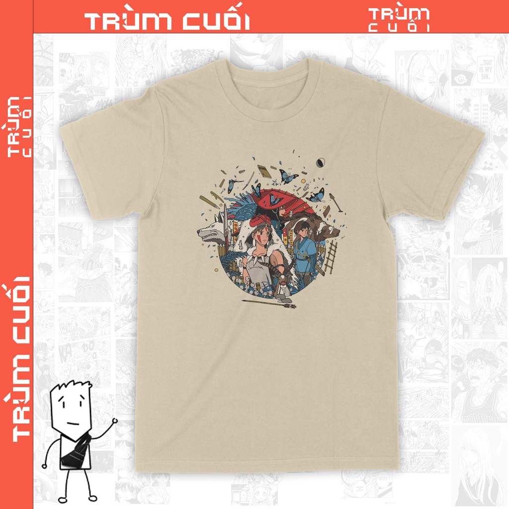 Áo Thun Công Chúa Mononoke - Ghibli Trùm Cuối Anime Cine Cotton 100% 2 màu nam nữ 0106