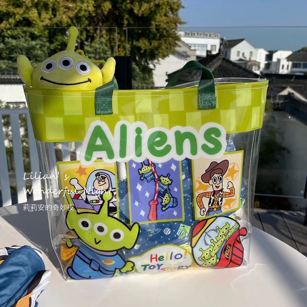 Túi Xách PVC Trong Suốt In Hình Buzz Lightyear Phiên Bản Hàn Quốc Sức Chứa Lớn Cho Học Sinh