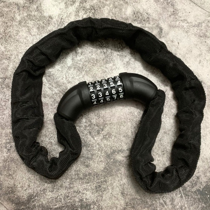 Khóa số dây xích bọc dù chống chộm xe máy, xe đạp