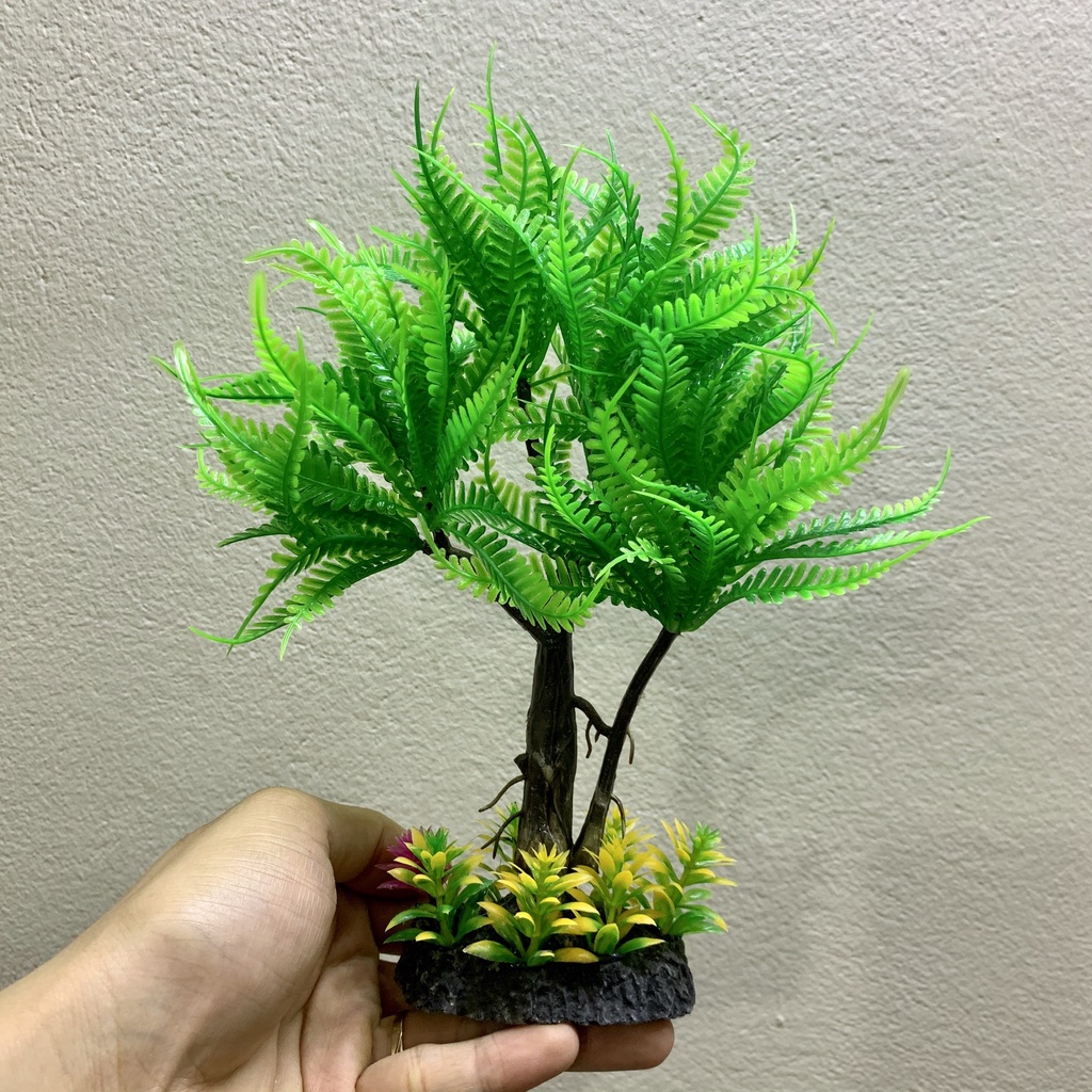 Cây nhựa cao 22cm trang trí bể cá cảnh - Cây nhựa trang trí thủy sinh giá rẻ