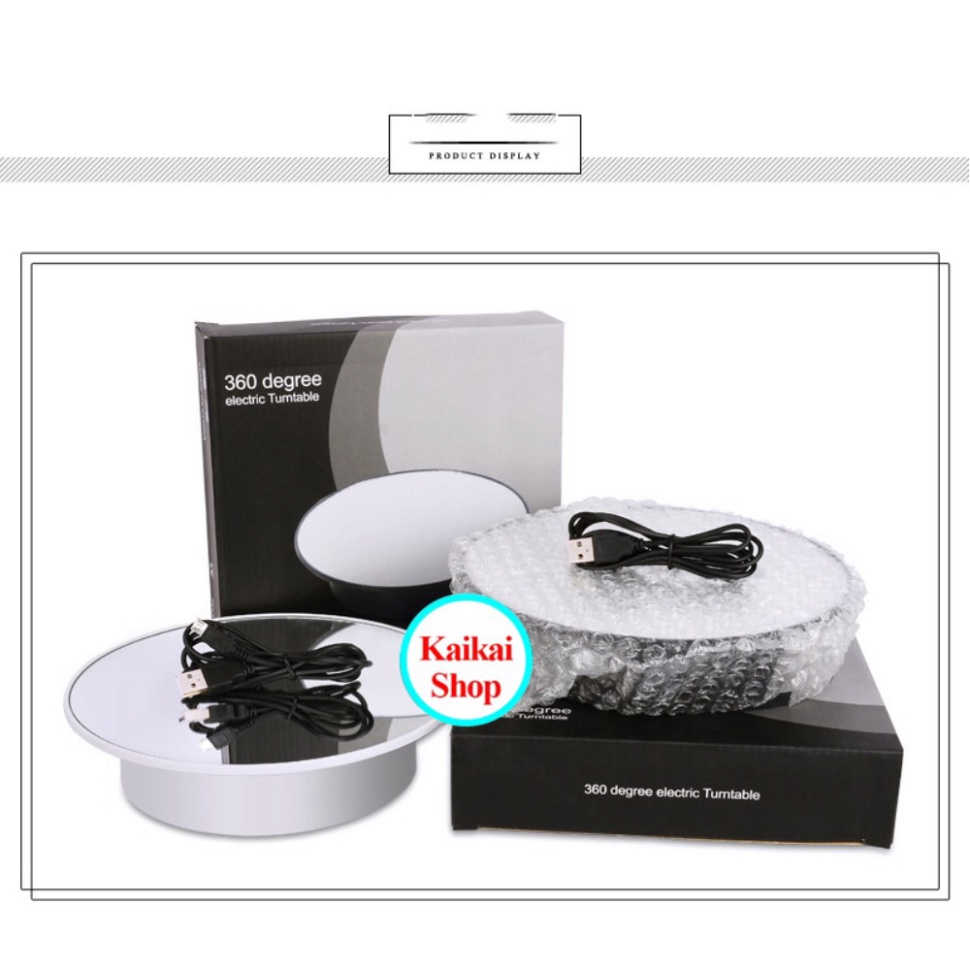 Bàn XOAY KỆ TRƯNG BÀY SẢN PHẨM 15cm 20CM, DÙNG PIN HOẶC ĐIỆN 220V, TẢI 5 KG Kaikai86