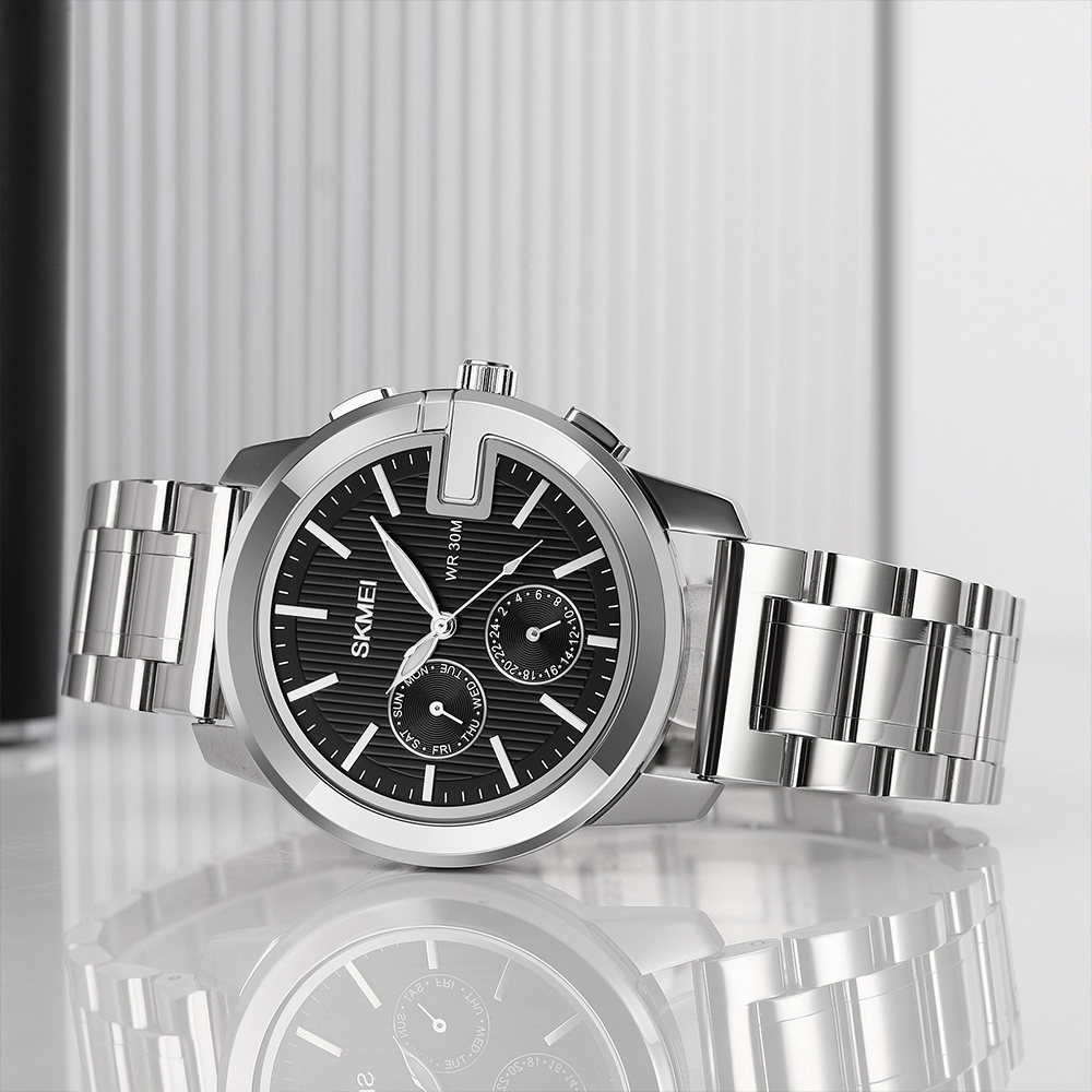 Đồng Hồ Quartz Nam Hiển Thị Ngày, Chất Liệu Thép Không Gỉ, Chống Thấm Nước SKMEI