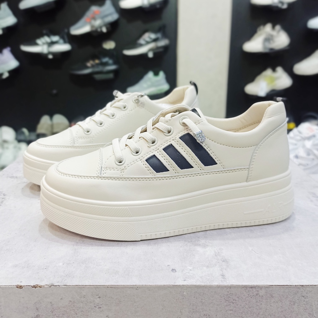 Giày thể thao nữ không buộc dây Raboka, Giày nữ đế độn 5 phân, Sneaker nữ dây thun co dãn tăng chiều cao