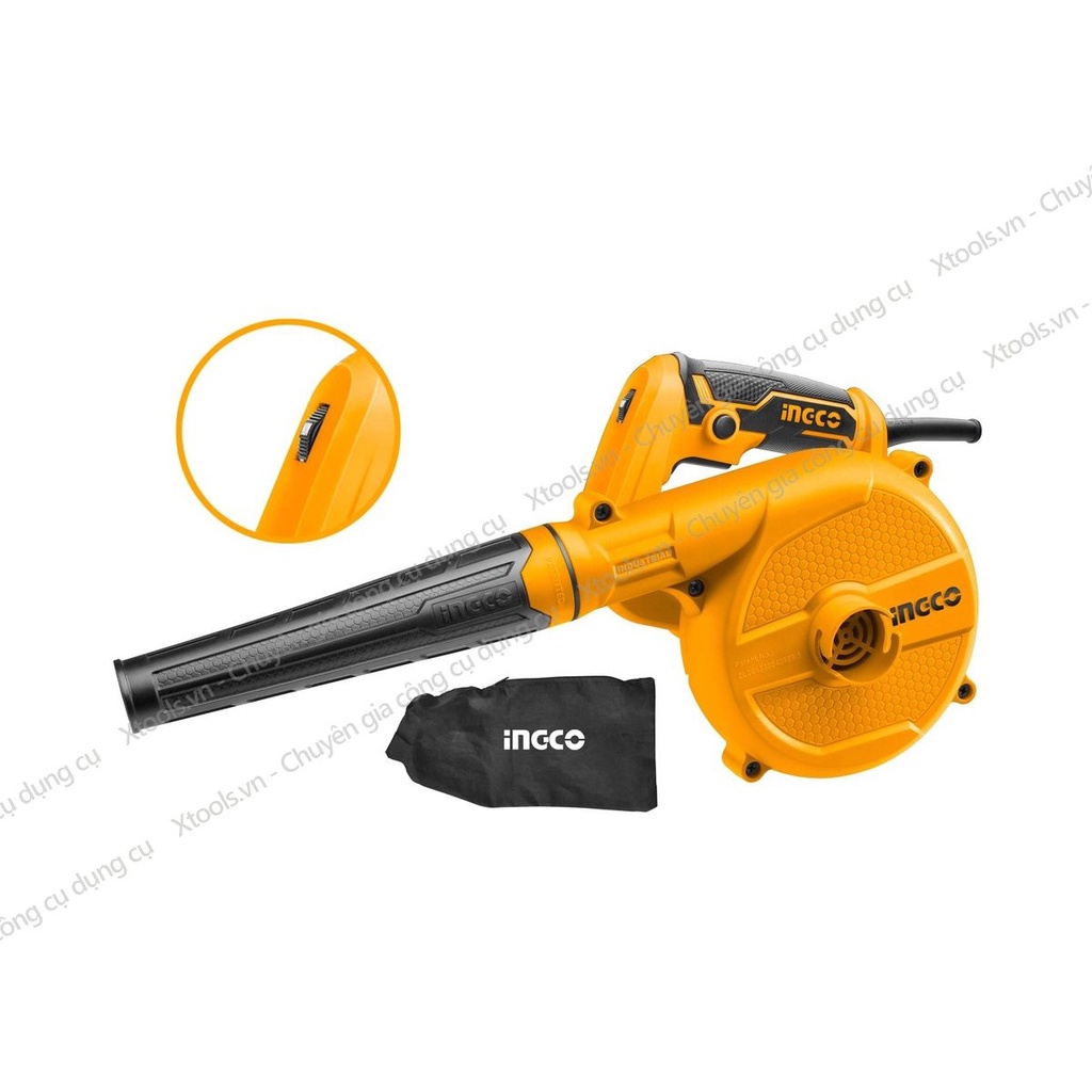 áy thổi hút bụi dùng điện siêu mạnh INGCO AB6008 600W, hút bụi gia đình, thổi bụi gỗ, thổi lá cây - chính hãng