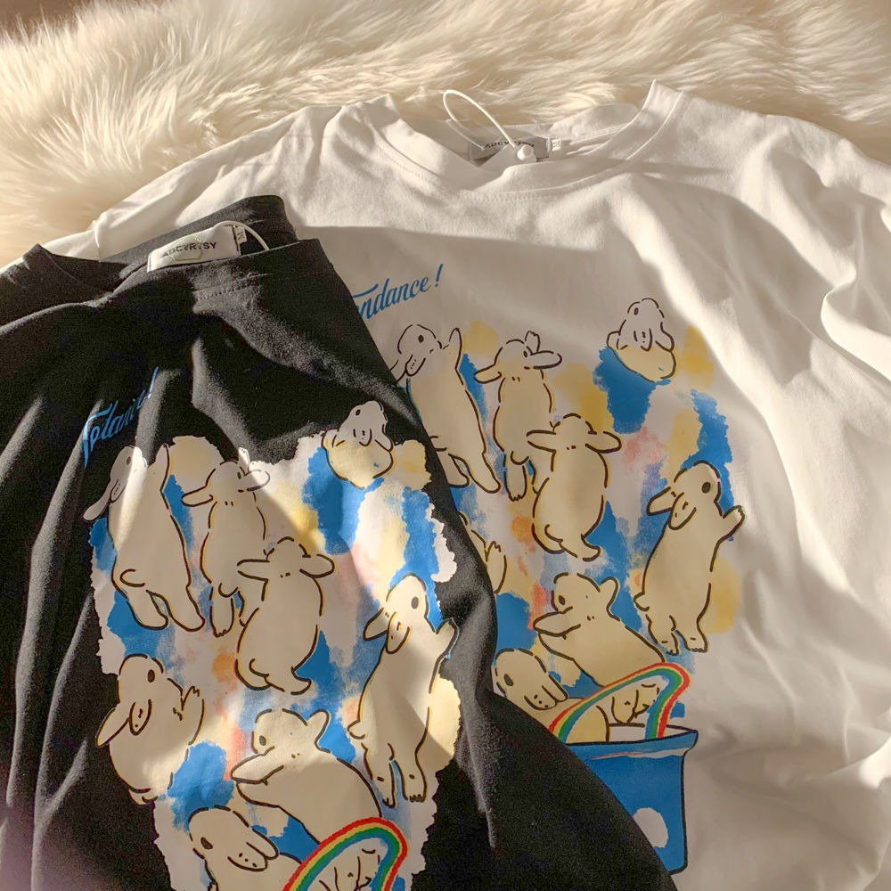 NRVP Áo Thun Unisex Mùa Hè Dáng Suông Tay Cộc Phong Cách Hàn Quốc Cho Nam Nữ