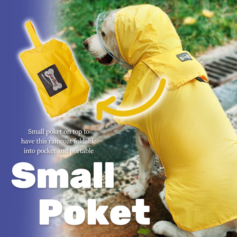 HamshMoc Áo Mưa Nhẹ Màu Trong Suốt Có Mũ Trùm Họa Tiết Hamsa Chống Thấm Nước Cho Cún Cưng