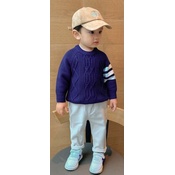 (Hàng cực đẹp 1-8 tuổi) Áo len cho bé trai WAPPY phong cách Hàn Quốc chất dày dặn phối kẻ tay áo