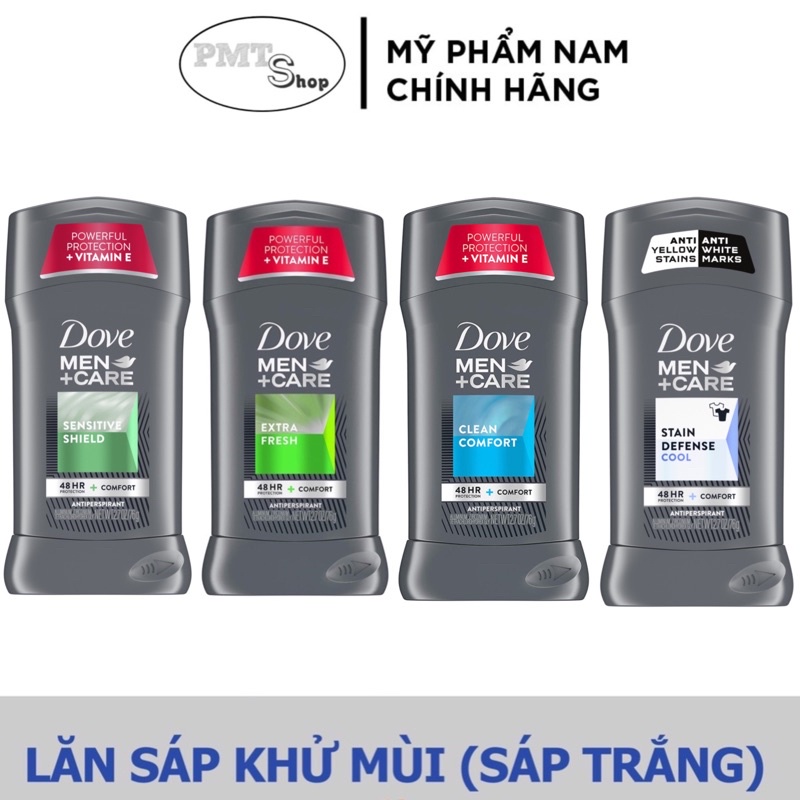 Lăn Sáp Khử Mùi Nam Dove Men Care Extra Fresh , Clean Comfort , Stain Defense Cool , Sensitive Shield 76g