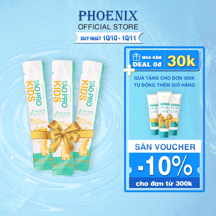 Siro cho bé Tảo Pro Kids Golden Phoenix Pharma giúp bé ăn ngon ngủ ngon tăng sức đề kháng - Gói 10ml