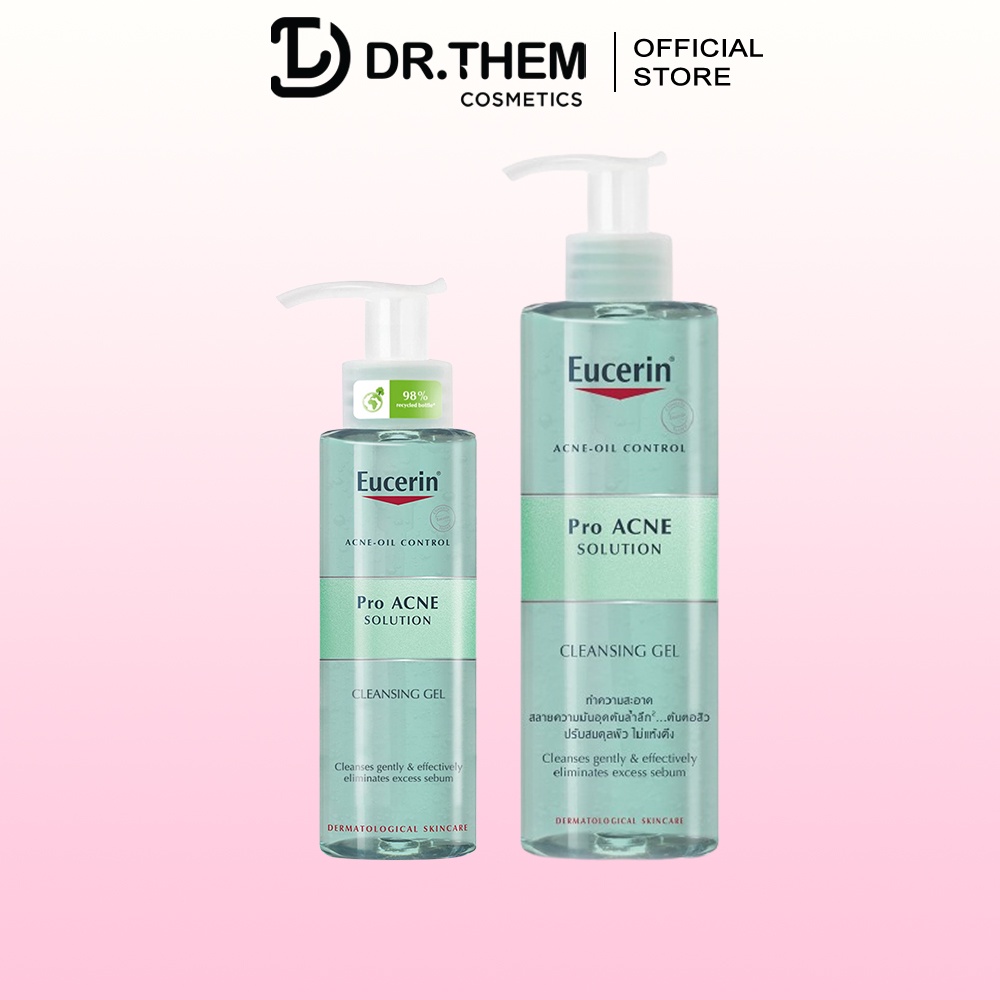 Sữa Rửa Mặt Eucerin Cho Da Dầu Mụn - Eucerin Pro ACNE Solution Cleansing Gel 200ml và 400ml Proacne