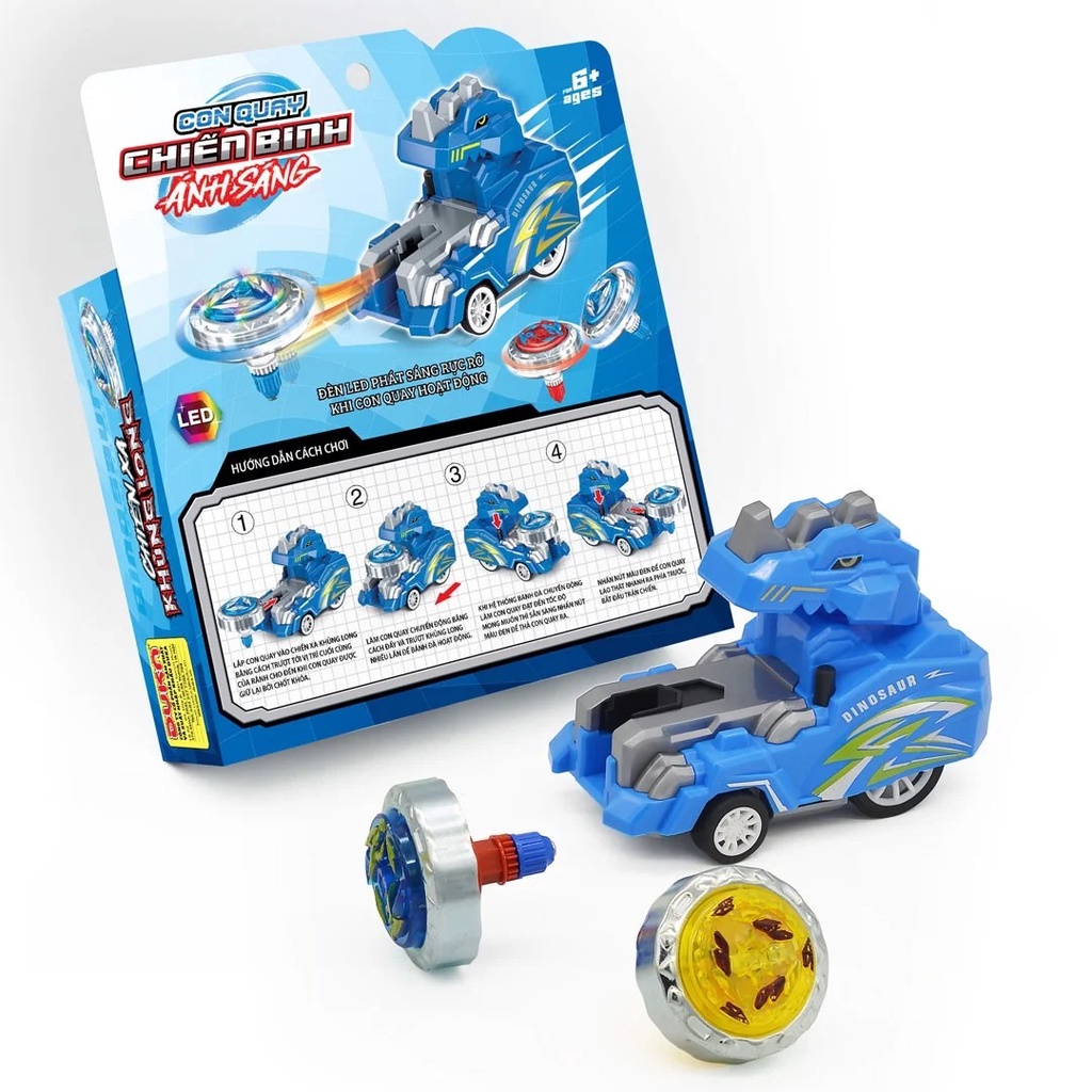 Đồ Chơi DUKA: Con Quay Chiến Binh Ánh Sáng - Chiến Xa Khủng Long  DK81129