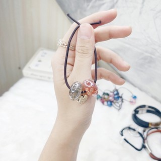 Dây cột tóc đinh charm phong cách Hàn Quốc