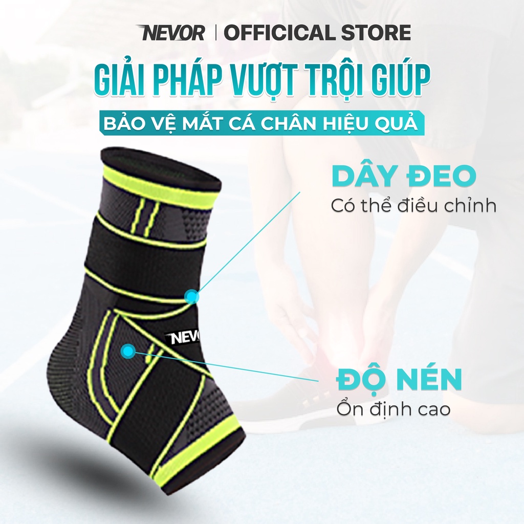 Băng Quấn Cổ Chân Nevor BQC02 Với Dây Đeo Điều Chỉnh Giúp Bảo Vệ, Phòng Ngừa Chấn Thương Mắt Cá Chân Khi Chơi Thể Thao.