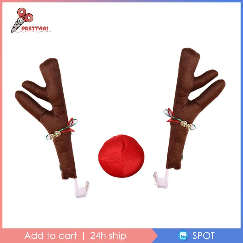 Set 3 Lưới Tản Nhiệt Hình Tuần Lộc Trang Trí Giáng Sinh Cho Xe Hơi / Xe Tải Prettyia1