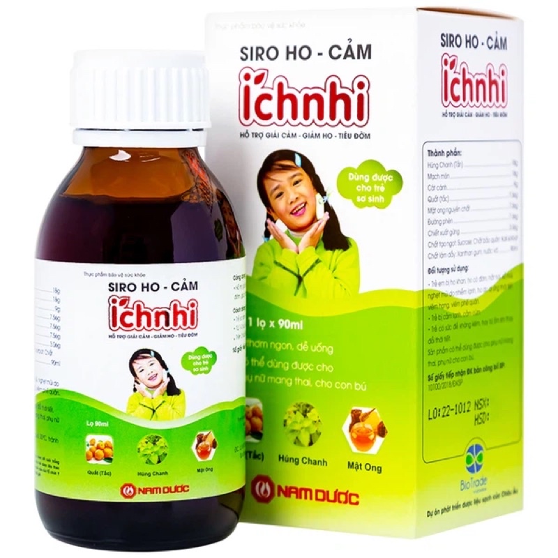 Siro Ho Cảm Ích Nhi Nam Dược Giải Cảm Giảm Ho Tiêu Đờm Bổ Phế (90ml)