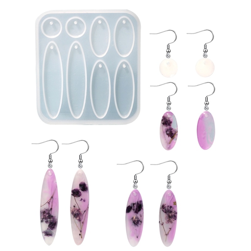 Khuôn Nhựa Hình Oval / Tròn Làm Bông Tai Thủ Công