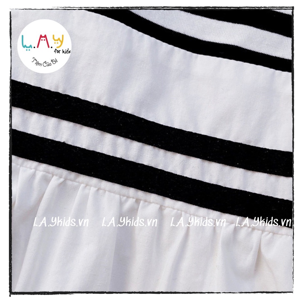 Áo Đôi Sơmi Bé Trai Áo Váy Bé Gái Cải Kẻ Đen Trắng L.A.Y kids
