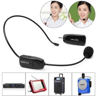 Micro Không Dây Quàng Tai/ Kẹp Áo UHF 2.4G trợ giảng cho giáo viên, cắm loa kéo, loa trợ giảng, loa có cổng MIC, âm ly