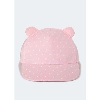 Mũ lưỡi trai kẻ hồng có tai sz 0-6m Matalan_hàng chính hãng Anh