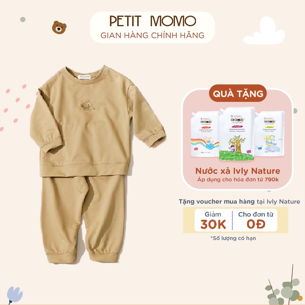 Bộ Quần Áo Nỉ Cho Bé PETIT MOMO Chất Vải Da Cá Dày Dặn Ấm Ấp Phong Cách Hàn Quốc H165