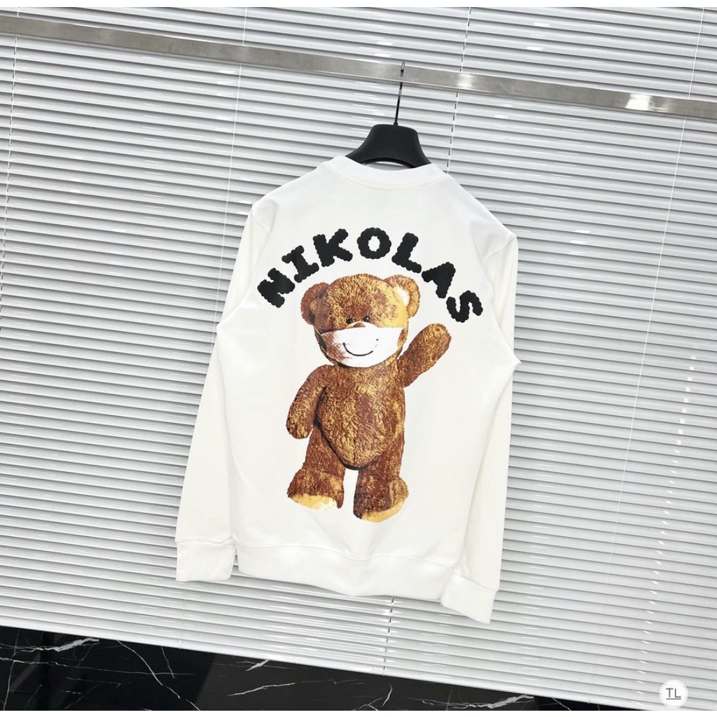 Áo Nỉ Sweater Gấu Nikolas Hình In 5D Cao Cấp Chất Vải Nỉ Cotton Thoáng Mát Siêu Hot