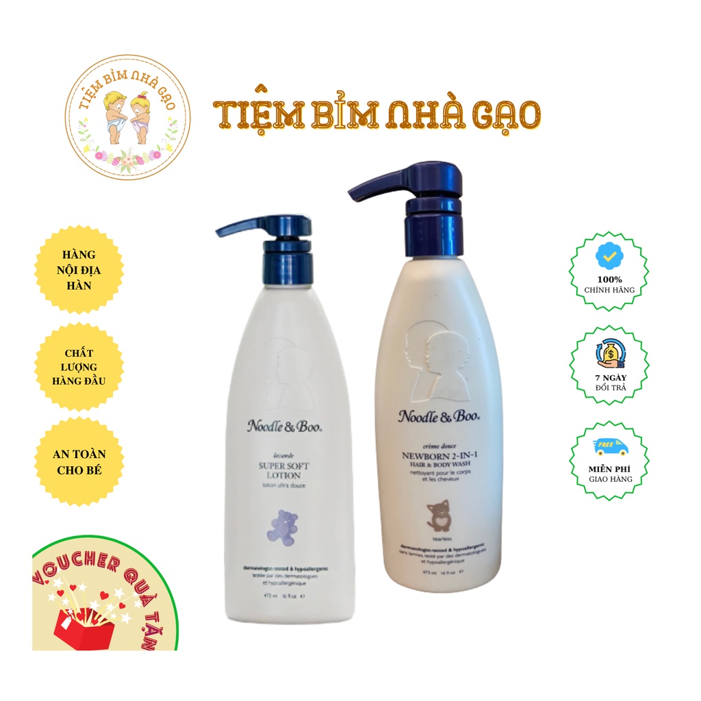 SỮA TẮM GỘI 2IN1, 3IN1, LOTION NOODLE AND BOO CAO CẤP CHO BÉ TỪ SƠ SINH PHIÊN BẢN HÀN..