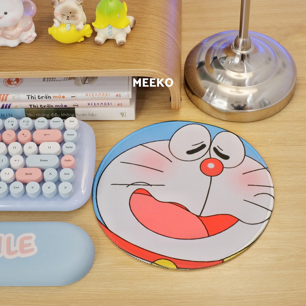 Lót chuột Doraemon siêu cute hình tròn 6 phiên bản MEEKO