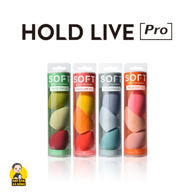 Set Mút Tán Nền Trang Điểm HOLD LIVE Giant Soft Beauty Egg Makeup Sponge Set HL389