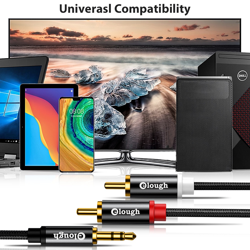 Cáp ChuyểN ĐổI Âm Thanh RCA 3.5 Sang RCA 3.5mm Sang 2RCA Cho TV / PC