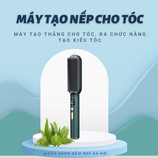 Lược điện chải tóc cầm tay tích hợp dưỡng tóc, thiết kế bàn chải xoắn kép làm xoăn uốn thẳng tóc