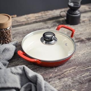  CHẢO GANG PHỦ GỐM ORGANIC SIZE 20CM 2 TAI DÙNG BẾP GAS BẾP TỪ 