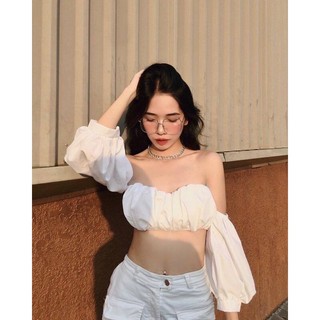 Áo Tay Phồng CROPTOP (TRẮNG) TN1204