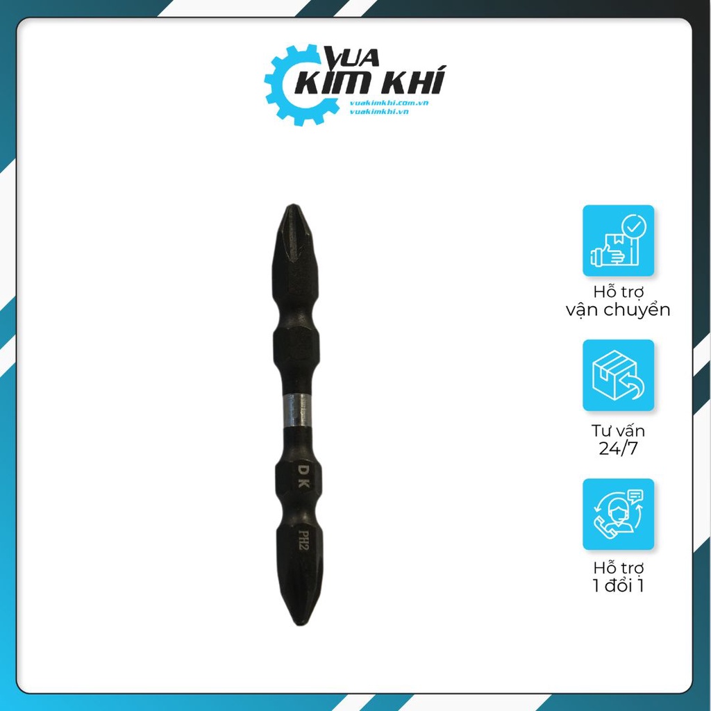 Đầu Vít 2 Cạnh Dragon King Thép S2 Có Nam Châm Hút 65MM (1 chiếc) - Vua Kim Khí