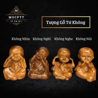 Bộ tượng tam không gỗ kích thước cao 10 x 7 x 6 cm
