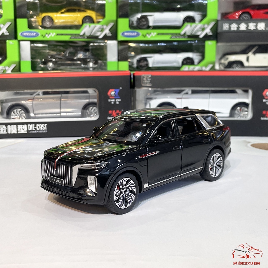 Mô hình xe ô tô hợp kim Hongqi E-HS9 tỉ lệ 1:24 đánh lái,bấm còi hãng Chezhi 3 màu