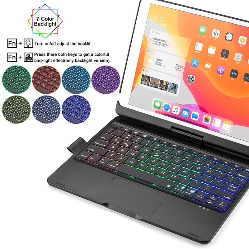 Bao Da Máy Tính Bảng Có Bàn Phím Bluetooth Cho iPad pro 11 pro 10.5 air 3 air 4 air 5 10.2 '' iPad 7th 8th gen 9th 10th