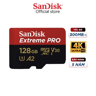 Hình ảnh [Mã ELBAU5 giảm 5% tối đa 500K] Thẻ nhớ microSDXC SanDisk Extreme Pro 128GB V30 A2 tốc độ upto 200MB/s + Adapter chính hãng