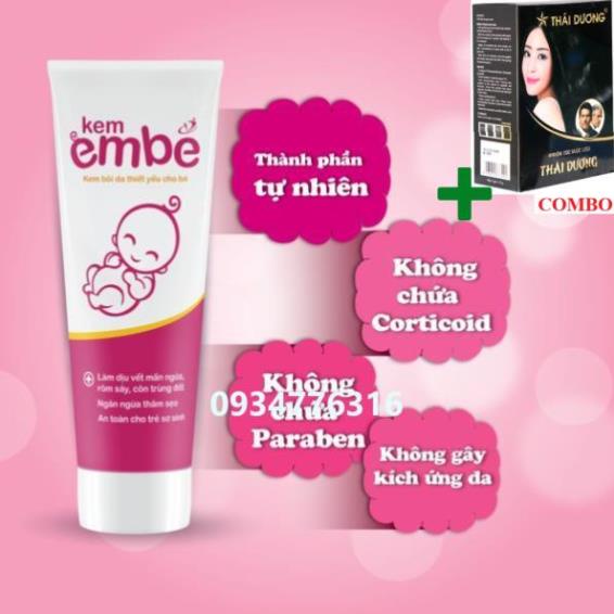 Combo Gội Là Đen Thái Dương+ ✅ KEM EM BÉ LÀM DỊU RÔM SẨY, HÂM TÃ, GIẢM TRIỆU CHỨNG CÔN TRÙNG ĐỐT