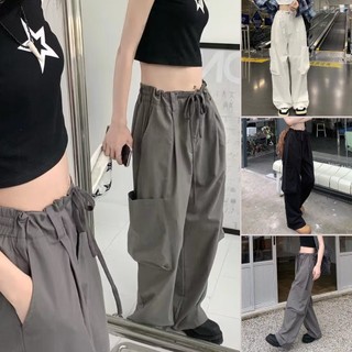 Quần túi hộp nữ ống rộng unisex baggy quần cargo hàn quốc thời trang quần cargo nữ đồng bằng cargo pants