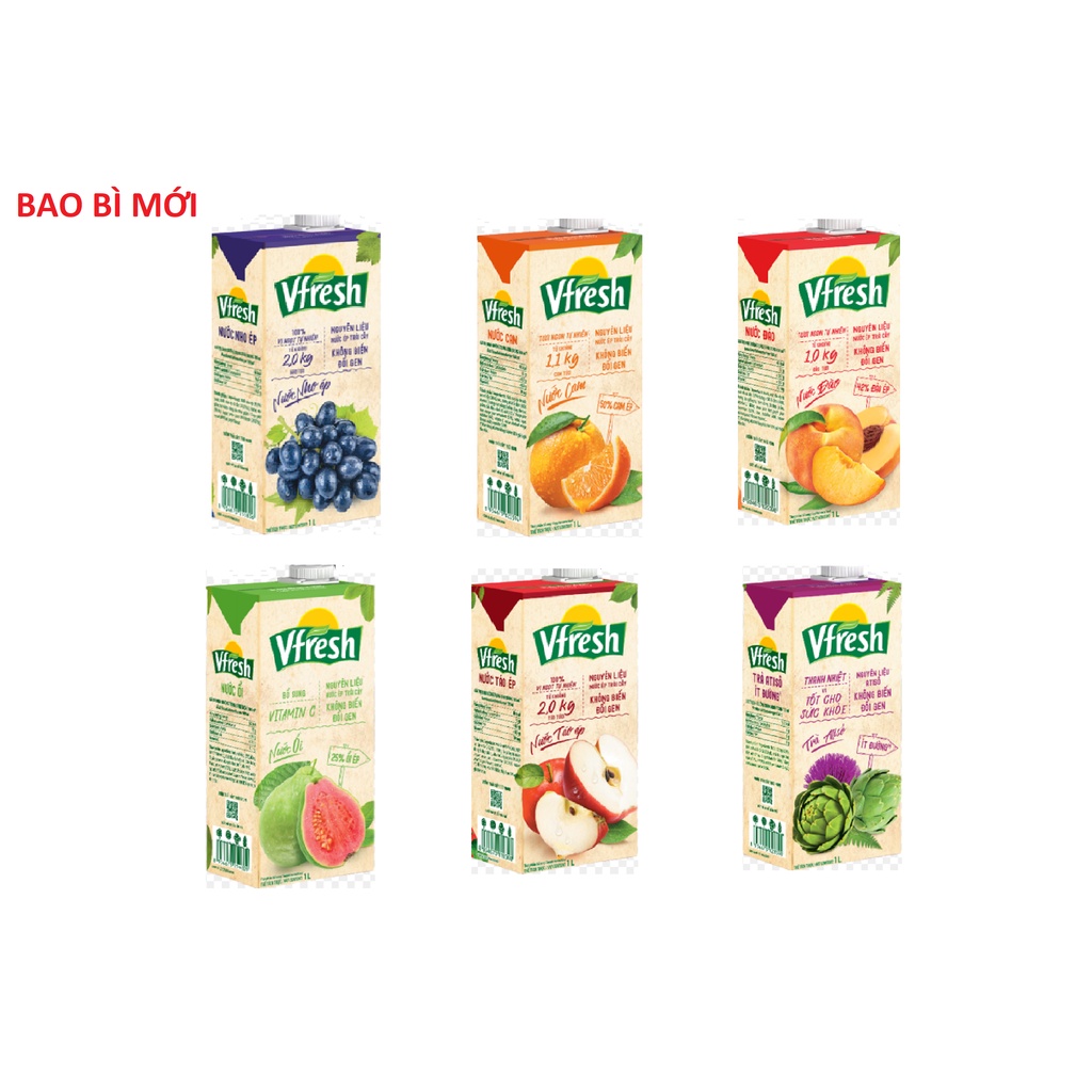 Nước Trái cây Vfresh các loại - Hộp 1 Lít