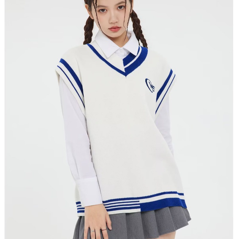 Áo Sweater Không Tay Kẻ Sọc Màu Tương Phản Phong Cách Hàn Quốc Thời Trang Mùa Thu Mới 2022 Cho Nam