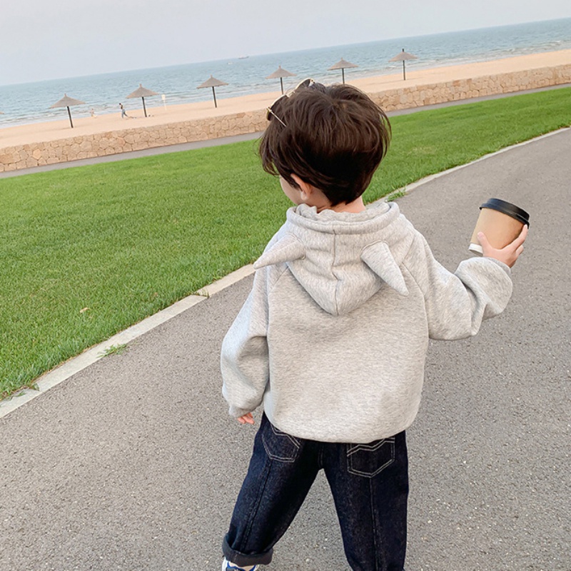 Áo Hoodie Tay Dài Dáng Rộng Màu Sắc Đơn Giản Dành Cho Bé