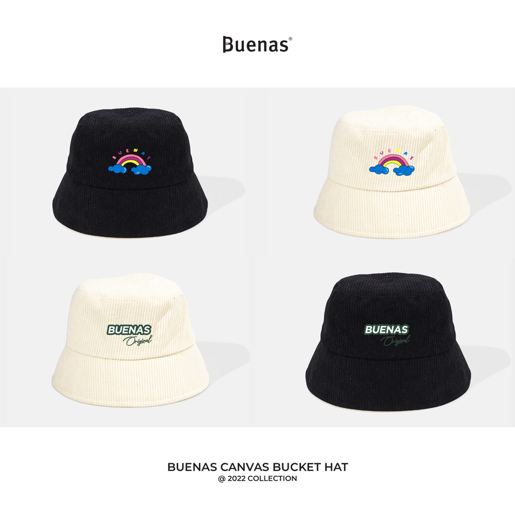 Mũ bucket vành cụp - Nón tai bèo thêu Cầu vồng BUENAS chất nhung tăm cao cấp form unisex nam nữ học sinh BT01