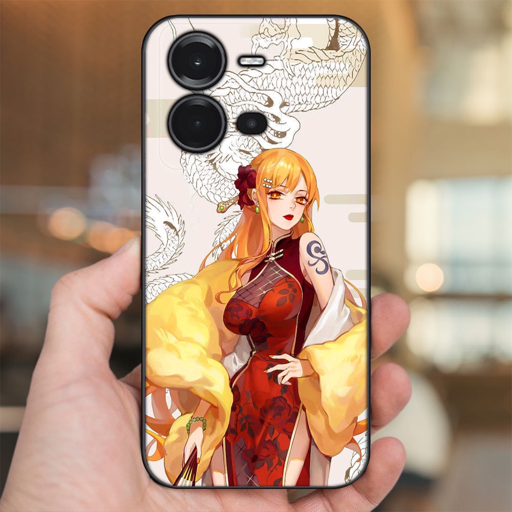 Ốp lưng Vivo V25 5G viền đen in hình Nami One Piece Đảo Hải Tặc