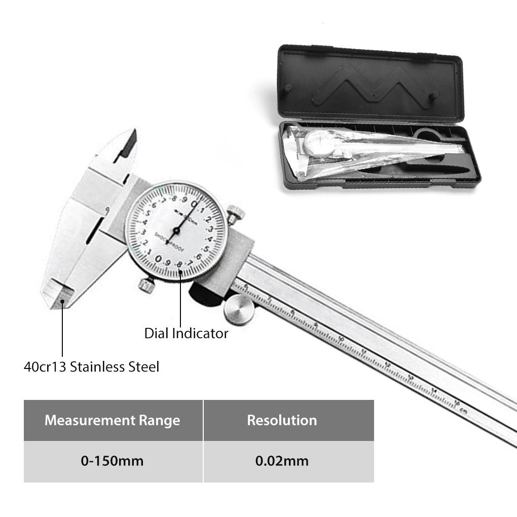 Thước Đo Kim Loại 0-150mm Chống Sốc Chuyên Dụng