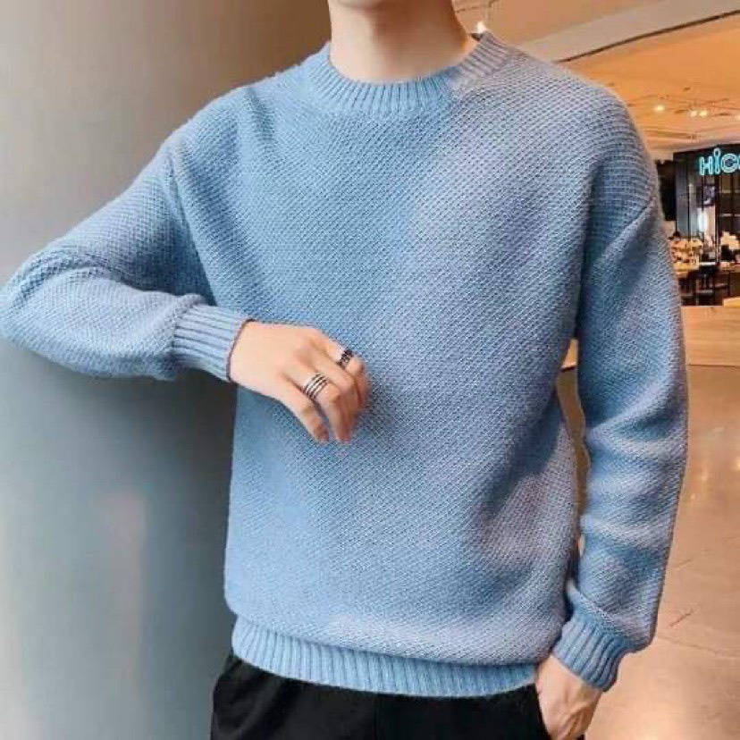 Áo sweater cổ tròn chất len 98WEAR , áo len basic dáng unisex dẽ phối đồ trẻ trung