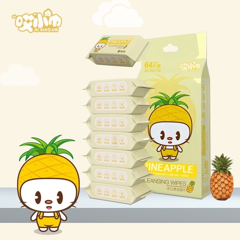 1 Bịch 8 Gói Khăn Ướt/Mỗi Gói 8c Khăn HOT