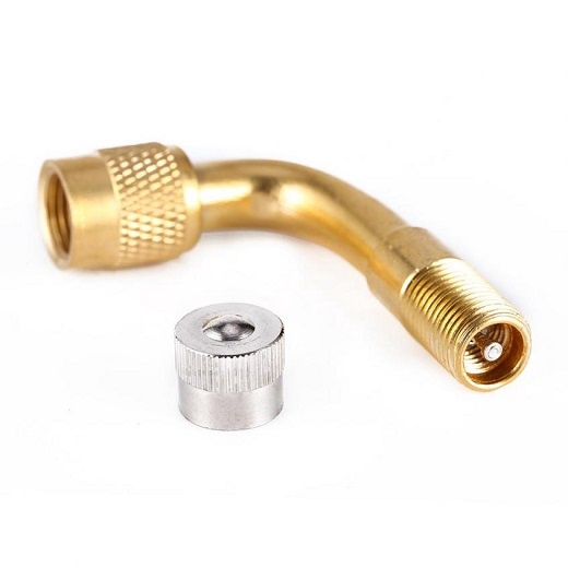 Đầu Nối Dài Chuyển Đổi Van Bơm Hơi Cho Bánh Xe Đạp Cong Góc 90 Độ Có Nắp Đậy Kín Hơi 1 Chiều Tiện Lợi