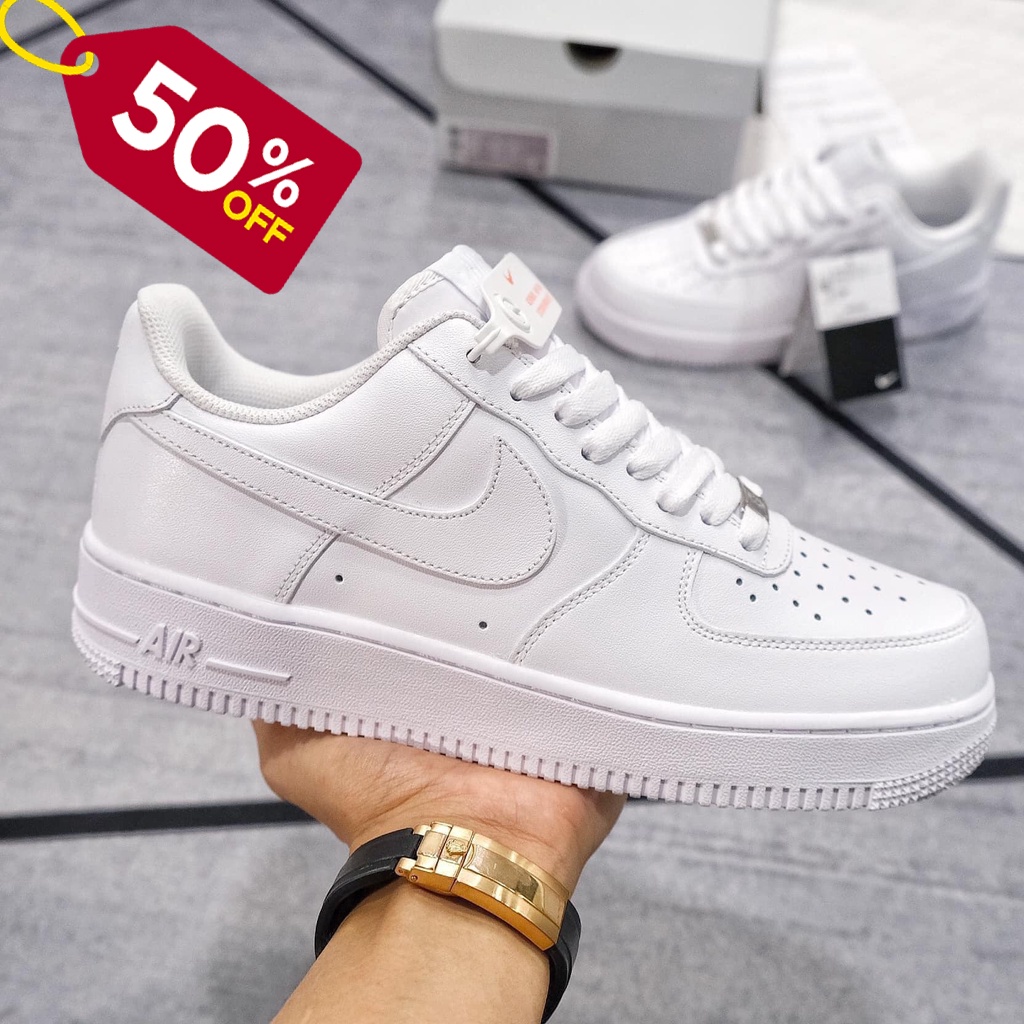 Giày Air Force 1 Full Trắng, Giày Sneaker Nam Nữ_Nike AF1 All White Bản Chuẩn đế