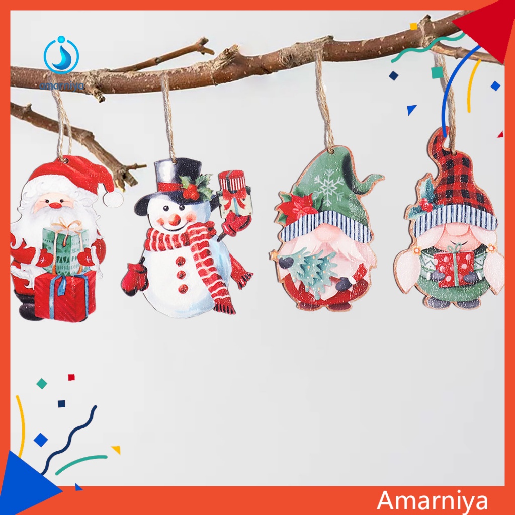 AMAR 4Pcs/Pack Christmas Tree Decoration Christmas Cartoon Doll Pendant Increase The Atmosphere